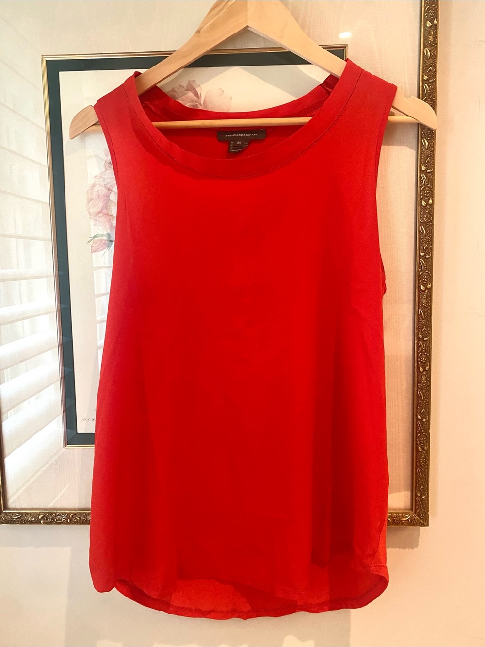 Gorgeous Red Sleeveless Blouse French Connection